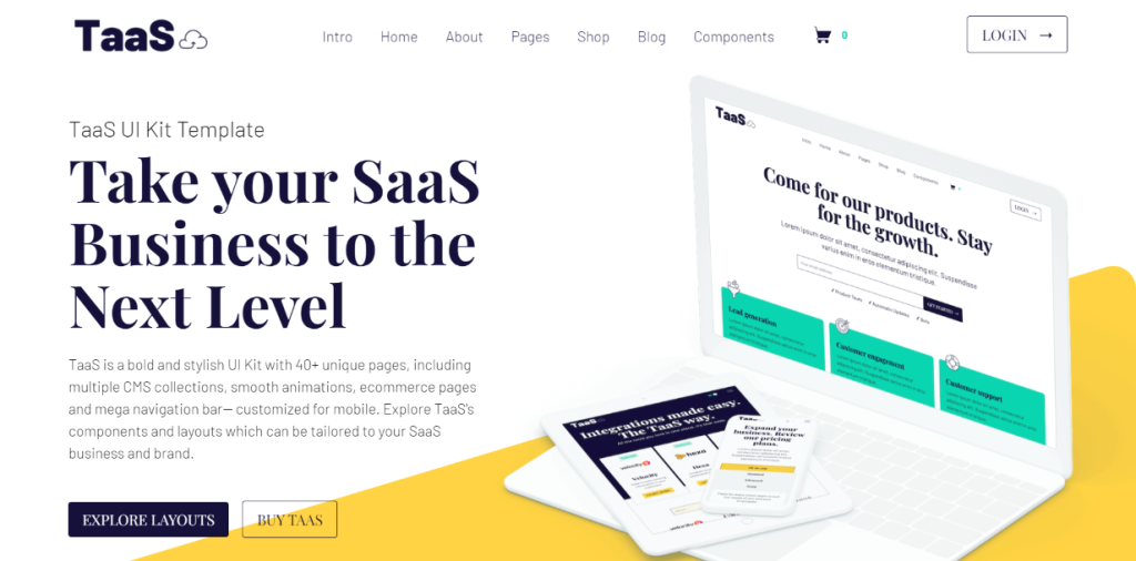 10 best webflow saas templates taaS