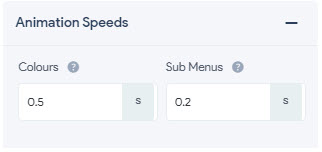 Advanced Settings - Animation Speeds