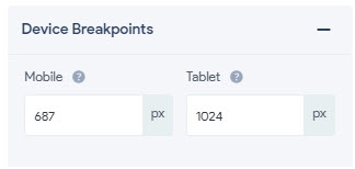 Advanced Settings - Device Breakpoints