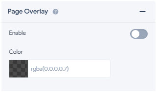 Advanced Settings - Page Overlay