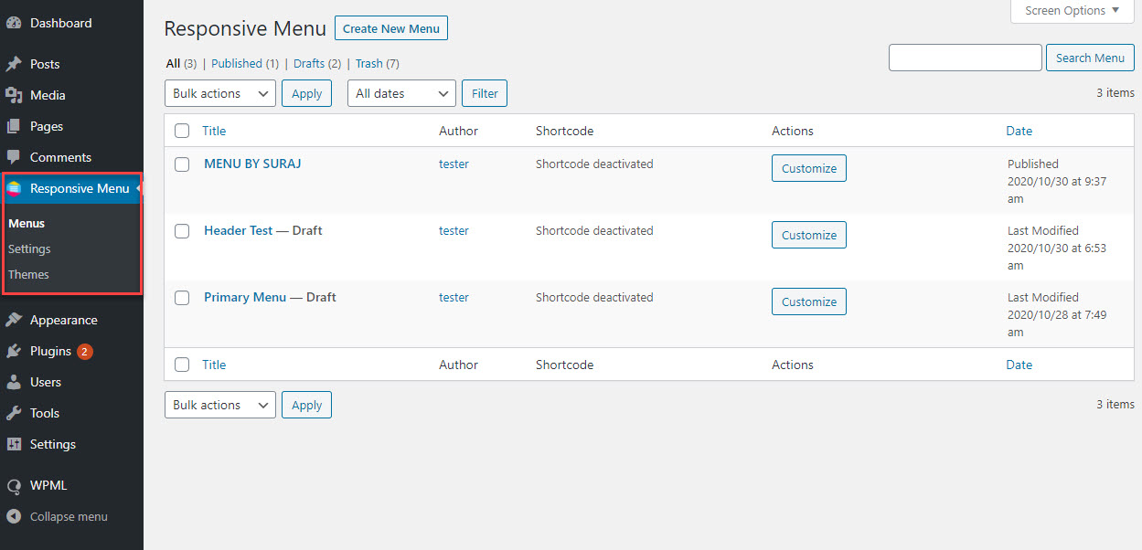 Getting Started - Menus- Settings-Themes