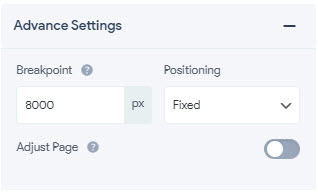 Header Bar - Advance Settings