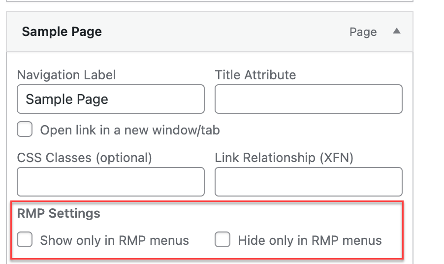 RMP Settings - Responsive Menu Pro