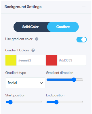 Responsive Menu- Desktop Menu -Background Settings - Gradient Background