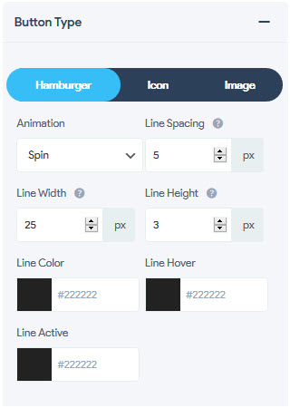 Toggle Button - Button Type - Hamburger